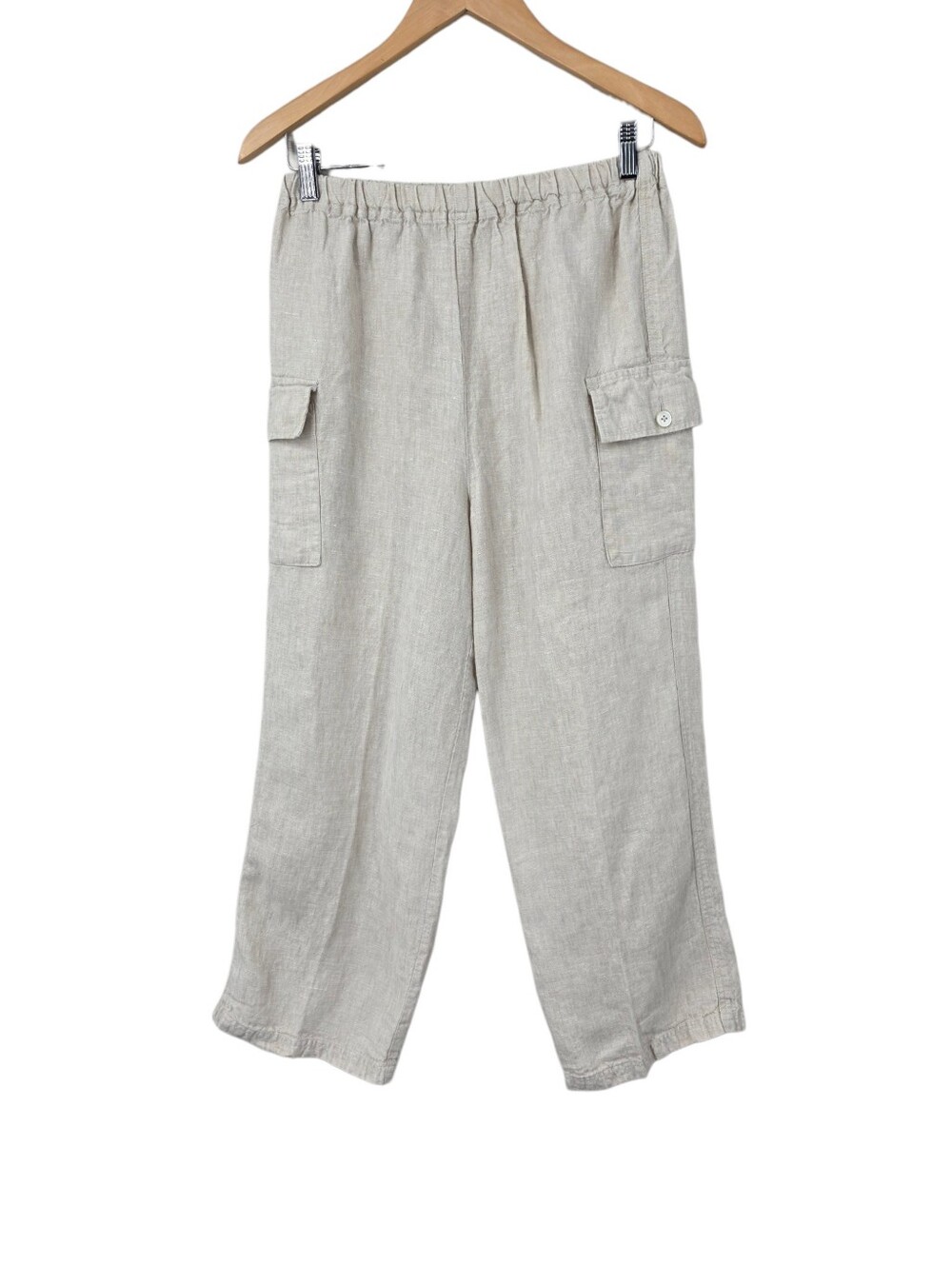 Lands End Linen Carho Pants in Beige Cropped Pedal Pushers